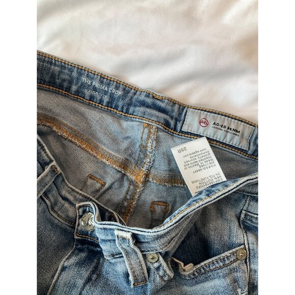 AG Adriano Goldschmied The Prima Crop Jeans Light Wash Distressed Size 28R - Picture 4 of 4